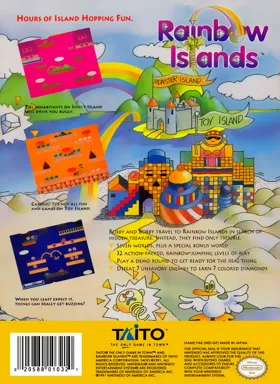 Rainbow Islands (USA) box cover back